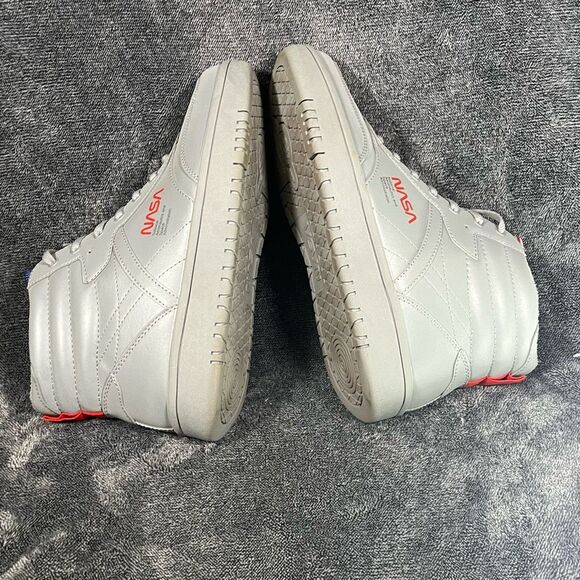 SPACE NASA shoes Retro Hi Top Reflective Size 9.5 Rockwell Gray - Picture 7 of 8